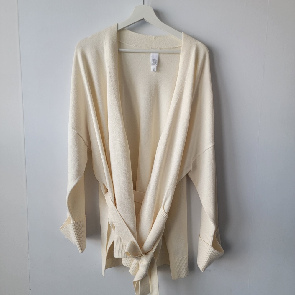 Wynne Layers women's self-tie wrap cardigan sweater size 1X long sleeve
